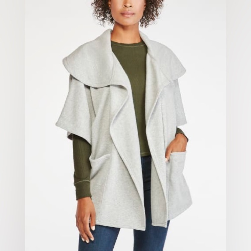 Z Supply Loft Fleece Oversize Cardigan in Heather Grey, Size XS/S